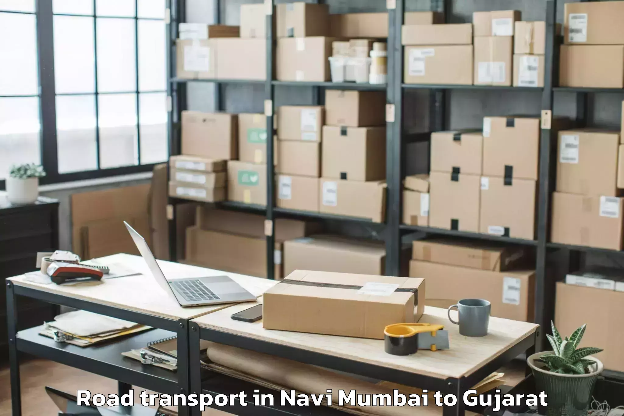 Quality Navi Mumbai to Khambhalia Road Transport